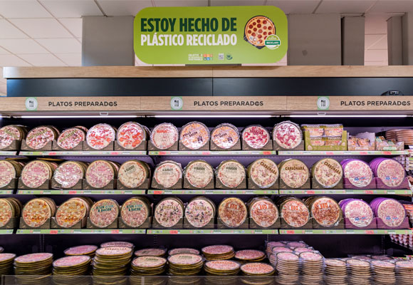 Pizzas plástico reciclado Mercadona
