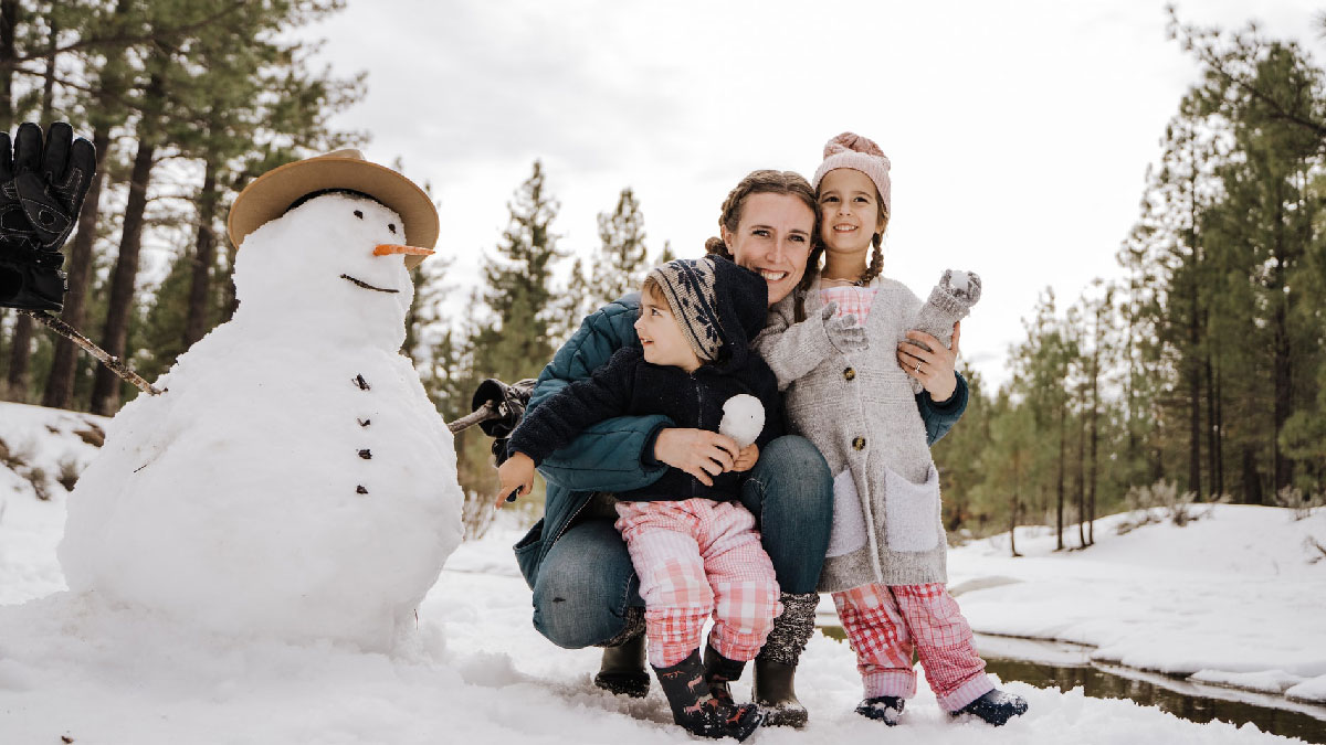 nieve familia navidad 
