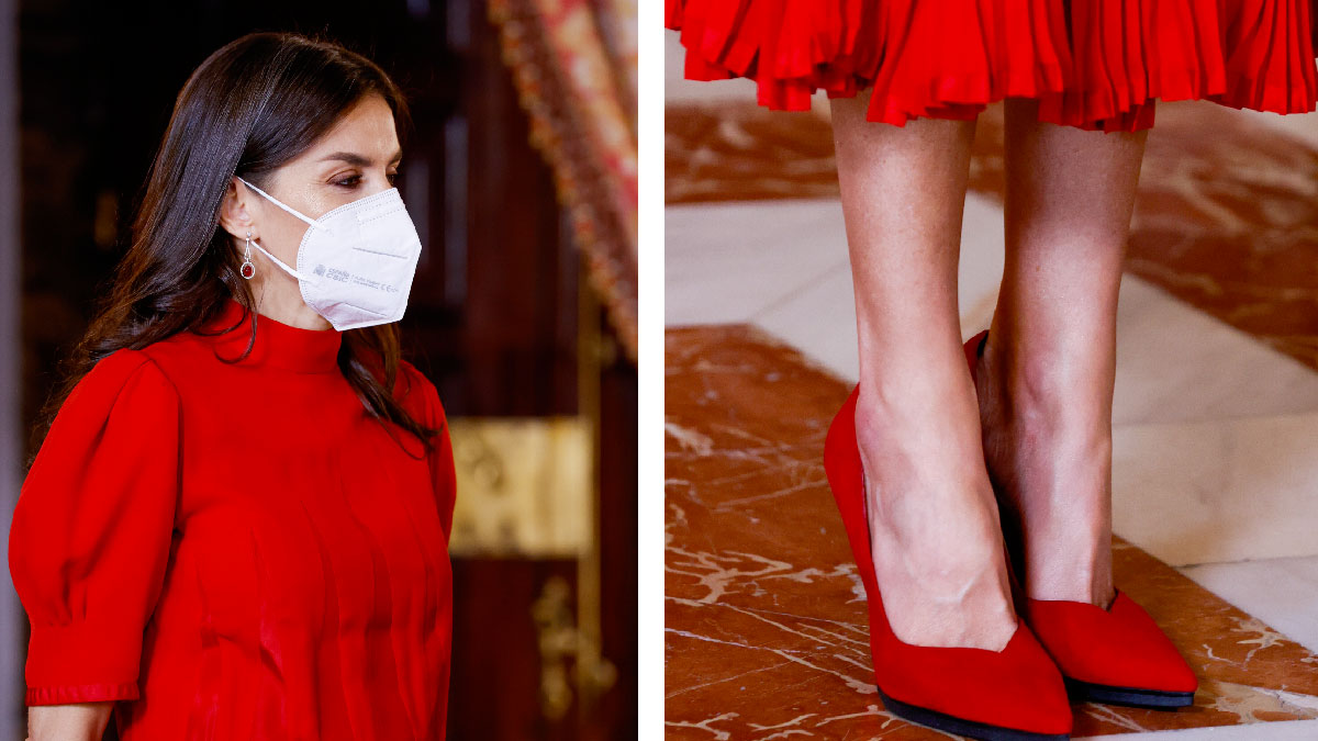 reina letizia vestido rojo reina sofia