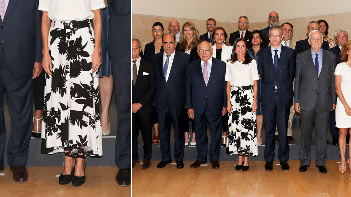 Letizia falda blanco y negro (Foto: Casa Real)