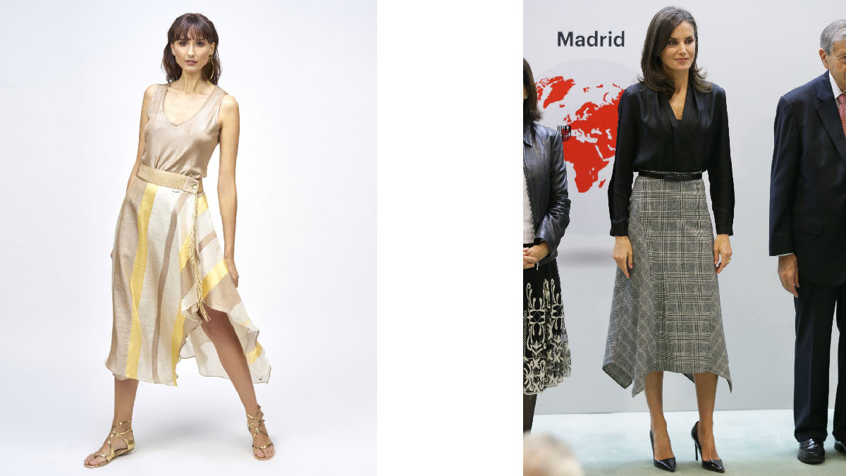 falda midi asimetrica