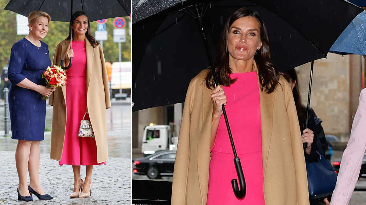 Letizia look rosa lluvia Alemania (Foto: Gtres)