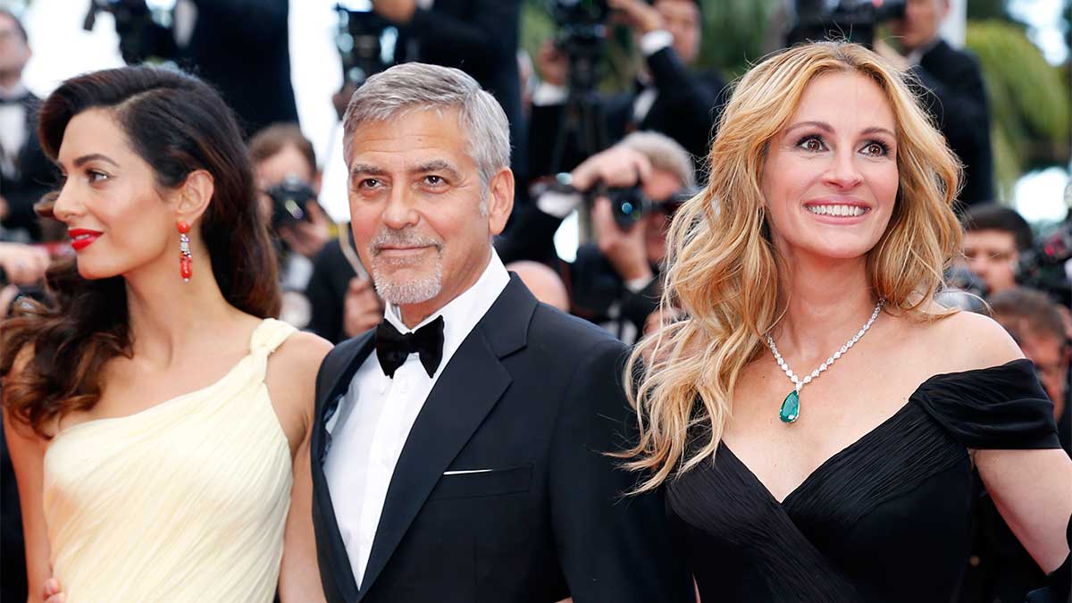 George y Amal Clooney y Julia Roberts