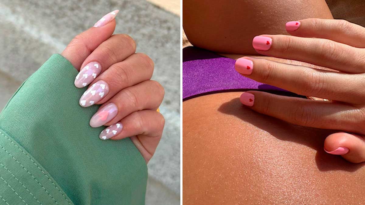 uñas corazón