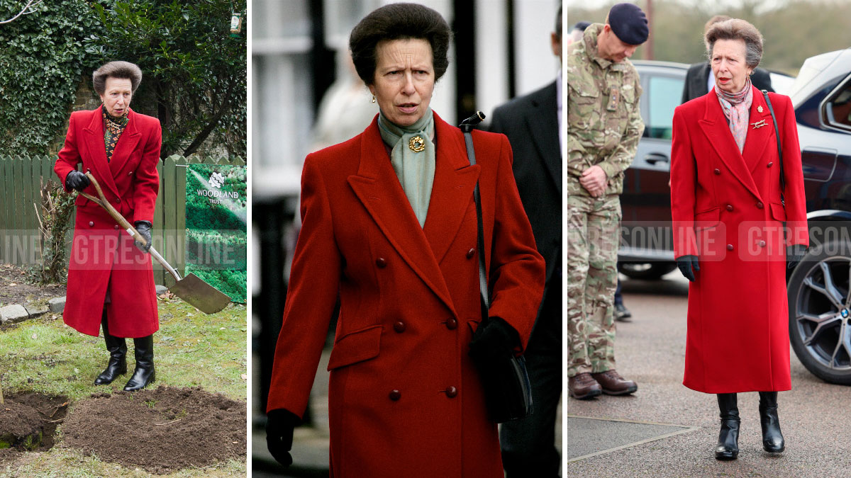 princesa ana abrigo rojo