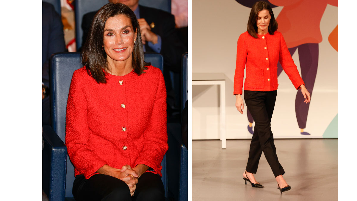 letizia chaqueta roja tweed