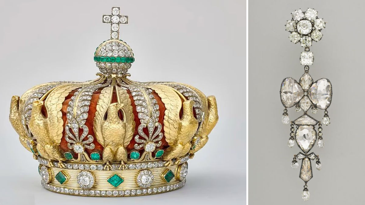 La Corona de la Emperatriz Eugenia y El broche relicario de Paul-Alfred Bapst (Foto: Museo del Louvre)