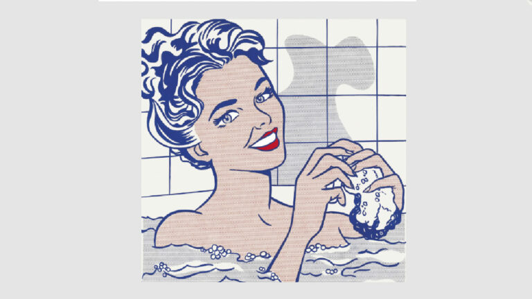 mujer en el baño